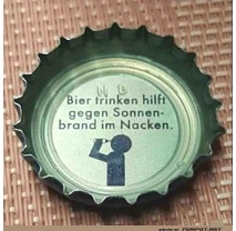 Bier ist gut gegen Sonnenbrand im Nacken