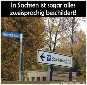 Zweisprachige Schilder in Sachsen